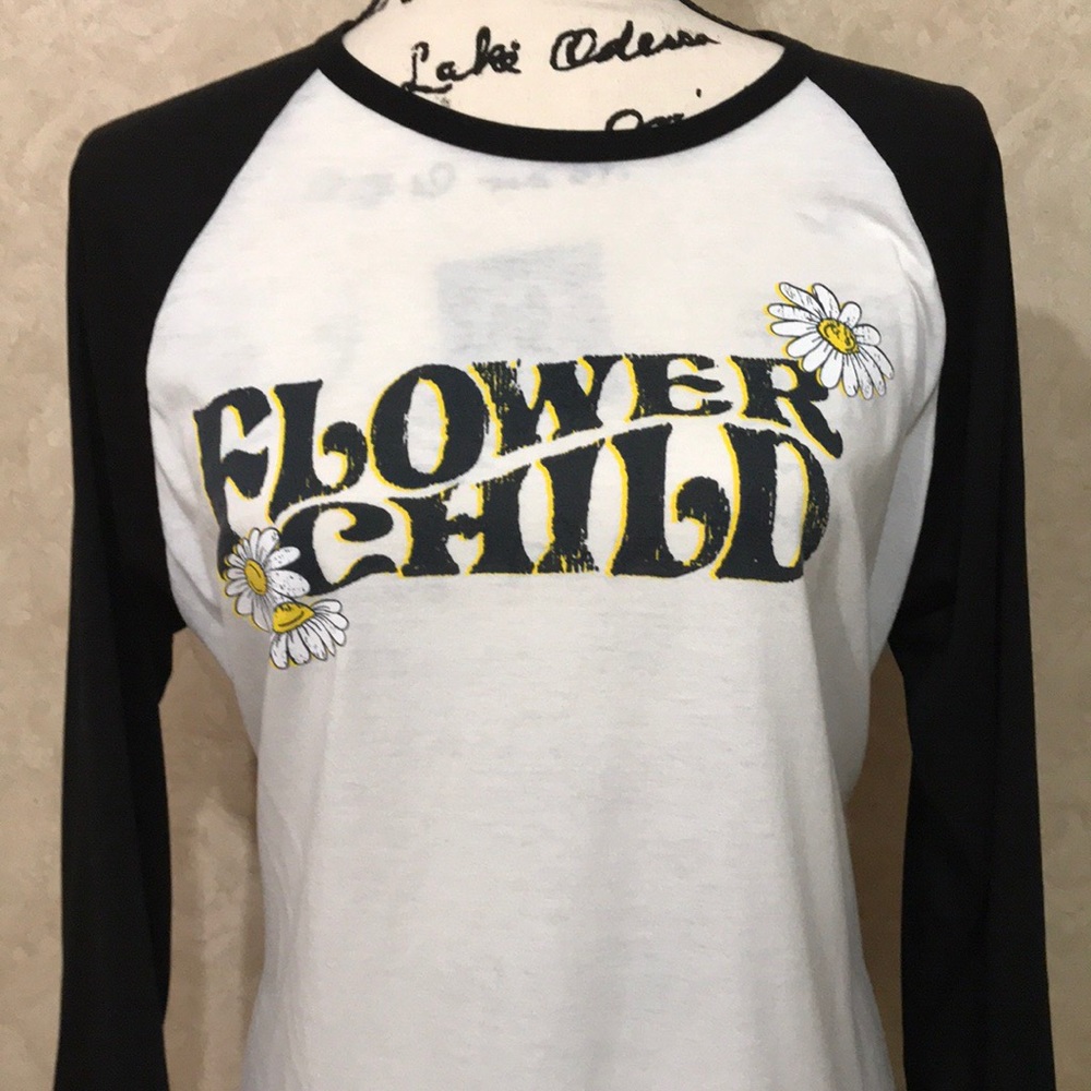 Flower Child Raglan Sleeve Baseball Tee | LuLaRoe Randy